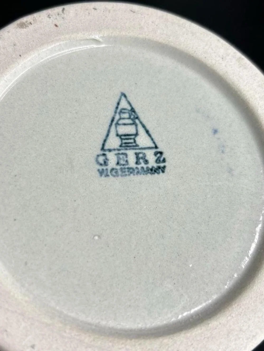 Gerz W Germany Blue Ceramic German-Style Beer Stein with attached intact lid